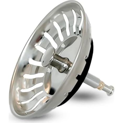 Bouchon Évier Cuisine Filtre avec Goupille Réglable - Universel Cuisine Bouchon Évier, Fonctionnement du Bouton Excentrique Panier Crépine, Inoxydable, Compatible Lave-Vaisselle (82 mm) (1/5)