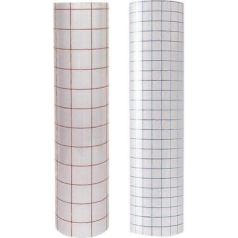 Ruban de transfert à grille d'alignement bleu et rouge (2 pièces), film vinyle PVC auto-adhésif, compatible avec les autocollants, les fenêtres, les murs, la céramique et les projets de bricolage.