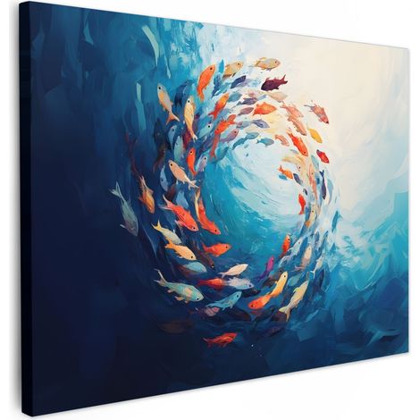 Canvas Print Sea - Fish - Colorful - Dynamic 80x60 cm