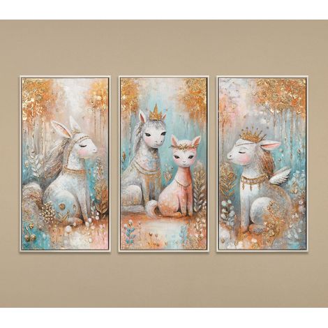 Gemälde Märchenhafte Wesen Rahmen Beige 120x80 cm (1/5)