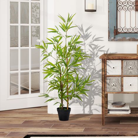 Bambou artificiel en pot 120 cm - Plante décorative fausse, arbre synthétique pour décoration intérieure (1/4)
