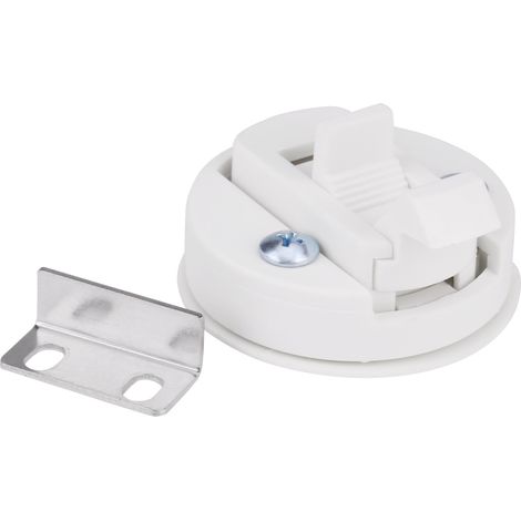 Verrou à loquet blanc pour bateau et camping-car, fermeture à clapet plastique.