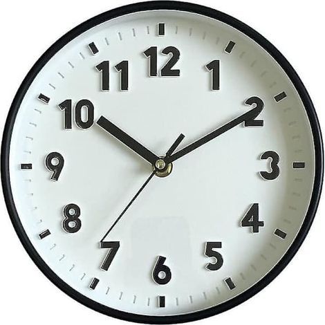 Horloge murale moderne et simple aux couleurs acidulées, silencieuse, pour le salon. Horloge murale pour la maison. Nouvelle horloge murale noire vTF. Horloge noire et blanche. (1/4)