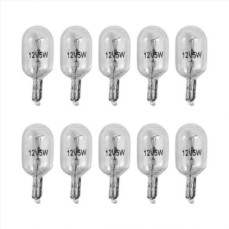 Ampoule halogène T10 12V 5W 168 194 W5W pour voiture, lot de 10, blanc chaud (1/5)