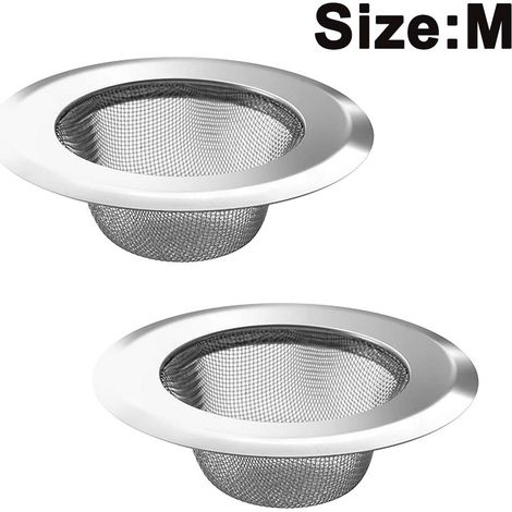 Lot de 2 crépines, acier inoxydable, maille fine, anti-obstruction, évier cuisine salle de bain (1/5)