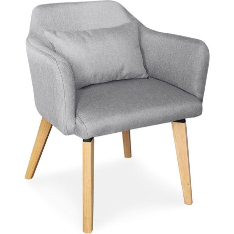 Fauteuil Scandinave en Tissu "Delante" 67cm Gris