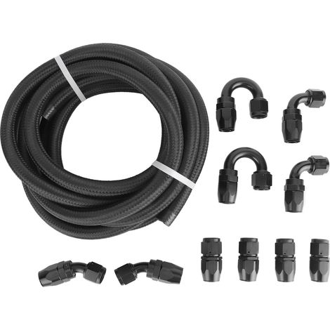 GARRYFIZH Tuyau à Huile/Carburant Universel AN10 -10AN Ligne 5m avec Raccord Acier Inox Nylon Tressé (1/5)