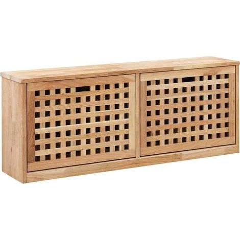 Banc-meuble à chaussures, 94 x 20 x 38 cm, en noyer massif (1/5)