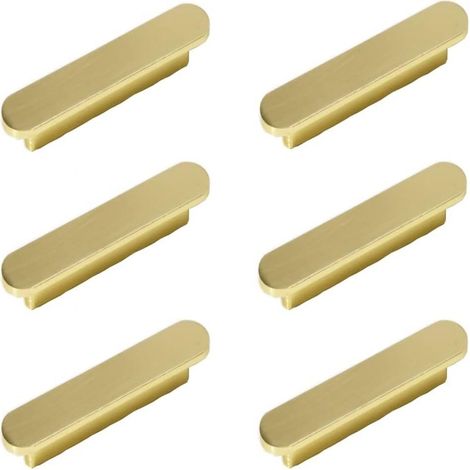 Poignée De Cuisine - 126 mm - Laiton Brossé Aspect - Alliage De Zinc Doré - Pour Armoires Et Tiroirs De Cuisine - Lot De 6