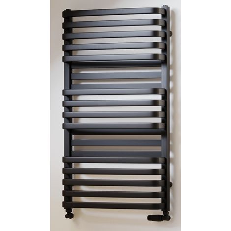LUXRAD Plus Neuer Badheizkörper 934 x 530 mm mattschwarze Seite