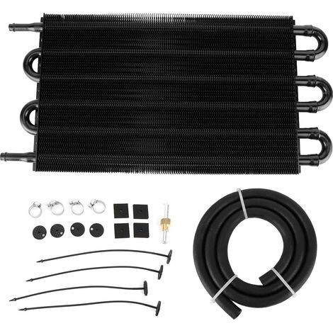 Refroidisseur d'huile moteur, kit de refroidisseur d'huile moteur de transmission à 6 rangées refroidisseur à distance universel en aluminium (1/5)