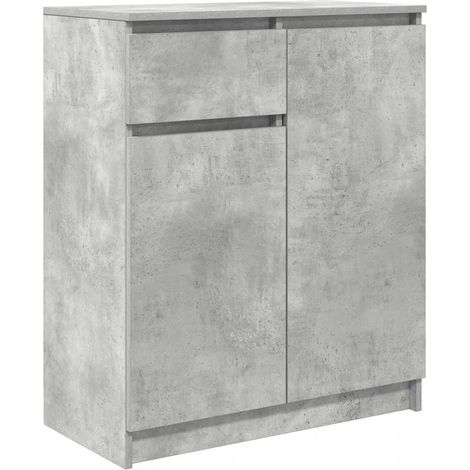 Maison La Vie - Buffet Salon Moderne - Meuble de rangement - avec tiroir gris béton 71x35x84 cm bois d'ingénierie bu2326