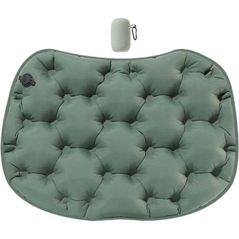 Tapis gonflable portable et pliable - Résistant à l'humidité - Pour extérieur - Vert olive - Matelas de sol (1/5)
