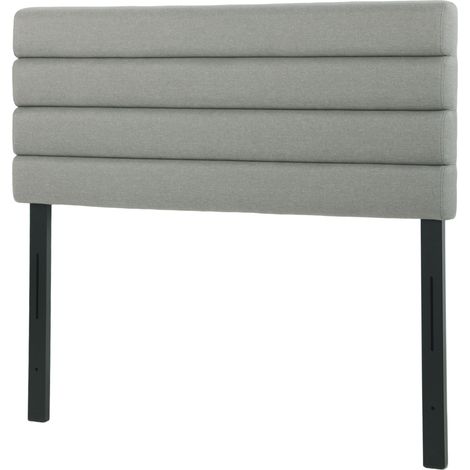 Tête de lit 140 cm lin gris - Hauteur réglable 106/116/126 cm, fixation murale