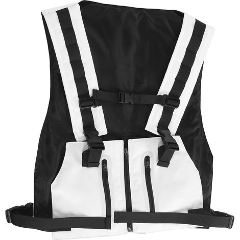 Veste réfléchissante pour cyclisme, ajustable et légère en polyester blanc pour sécurité extérieure (1/5)