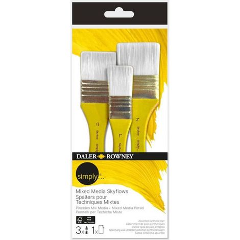 Pinceaux - Spalter - 3 tailles - Toutes techniques - Synthétique - Daler Rowney