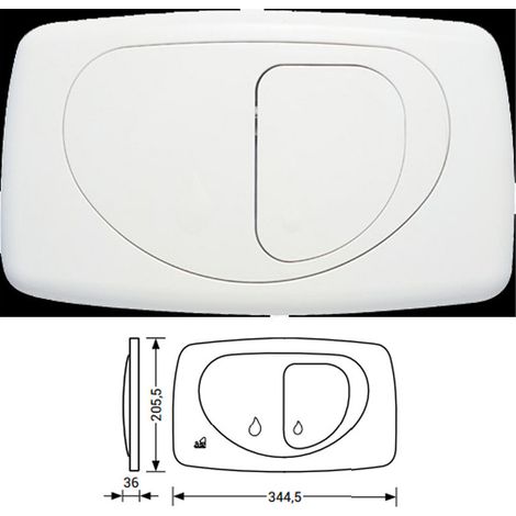 Placca Di Comando Evolution TODINI - Bianco - Compatibile con Cassetta Hidrobo x Evolution Abs Alta Resistenza Ai Graffi