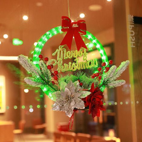Couronne Noël lumineuse 40cm - LED décorative pour porte/escaliers - Intérieur/extérieur - Anti-UV et durable - Familles et décorateurs