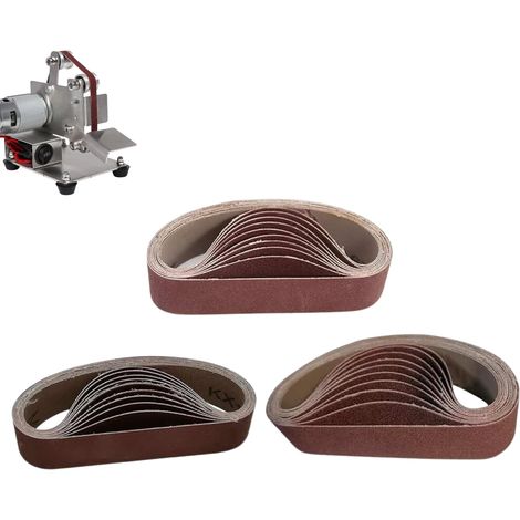 30x330mm Bandes abrasives en oxyde d'aluminium 30Pcs (10Pcs for 80 240 800) Bande abrasive à grains assortis pour ponceuse à bande (1/5)
