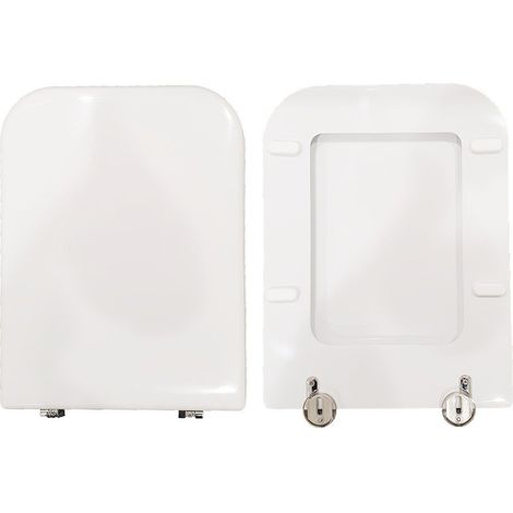Copriwater Aliseo Nero Ceramica legno rivestito in resina poliestere bianco (1/4)