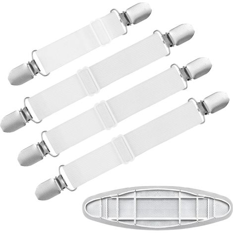 Attaches de Housse de Planche À Repasser 4 Sangles Élastiques Clips pour Empêcher Les Coussins de Glisser Porte-Jarretelles pour Coins de Canapé Serre-Jarretelles (1/5)