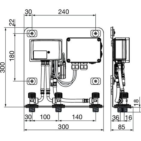 Viega AquaVip Duscheinheit 9120.2, 300x300x85mm, elektronisch 230V (1/3)