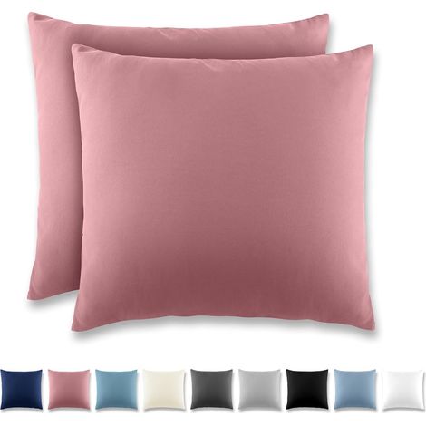Taie Oreiller 50x50 Lotusrosa - Lot de 2 Taies d'Oreillers 50 x 50 Carré en Microfibre Brossée, Housse Oreiller Coussin Oreiller avec Fermeture Éclair (1/5)