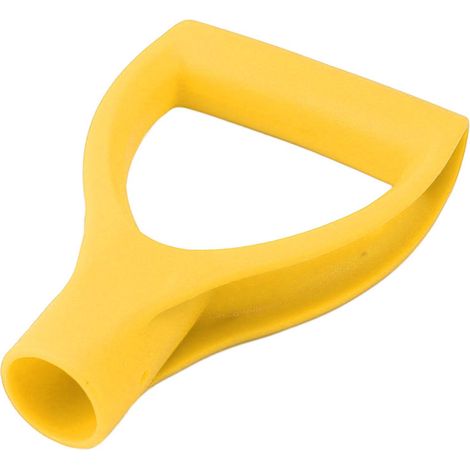 Manici per pala tipo D, diametro interno 32 mm, in plastica, installazione rapida, manico per pala da neve, attrezzo per scavare e rastrellare, colore giallo (1/5)