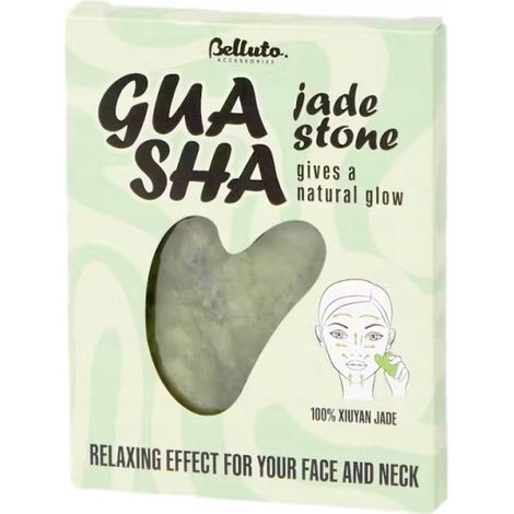 JADEIT GUA SHA PLATTE NATURSTEIN FÜR GESICHTSMASSAGE MASSAGER (1/2)