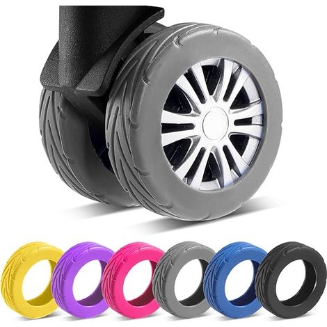 Couvertures de Roue de Bagage de Mise à Niveau de 8 pièces, valises de Bagage, résistantes à l'usure, Anti-Bruit, couvertures protectrices de Roue en Silicone pour Roue de 2-2,4 "