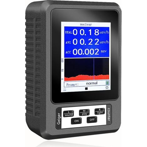 Compteur Geiger DéTecteur de Rayonnement NucléAire β Y DéTecteur de Rayons X Testeur Radioactif en Temps RéEl avec Modes de Dose CumuléE Moyenne (1/5)