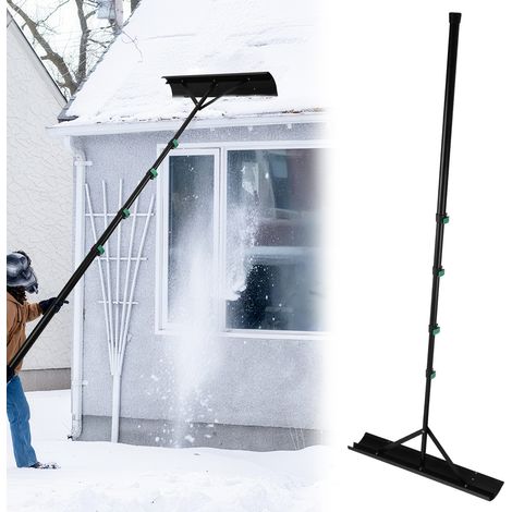 TolleTour Schneeschaufel Dach Dachschneeräumer aus Aluminium Schneeräumer mit rutschfestem Griff Einstellbereich 131-480 cm Schneeschieber Dachräumer für Solaranlage und Dach (1/5)