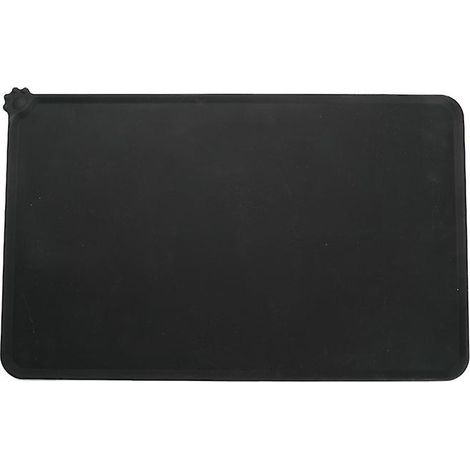 Wasserdichte schwarze Silikon-Futtermatte für Haustiere, 48 x 30 cm (1/5)