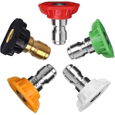 Pressure Washer Nozzle Stainless Steel 1/4" Quick Connect 2320 PSI for Karcher for Bosch, Nilfisk, Five Spray Tips for Car, Patio, Driveway, Garden (1/5)