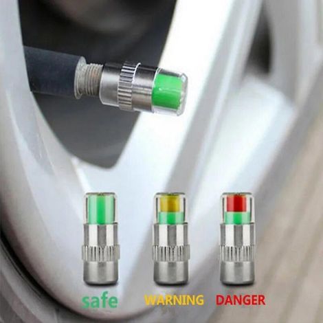 Kit de 4 capteurs de pression de pneus 2,4 bar (36 psi) pour voiture, avec indicateur de pression et voyant d'alerte. (1/5)