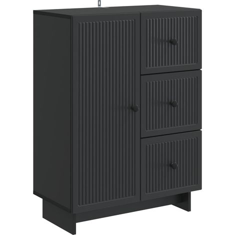 vidaXL  Sideboard  with Drawer Black 66 x 34.5 x 90 cm Engineered Wood