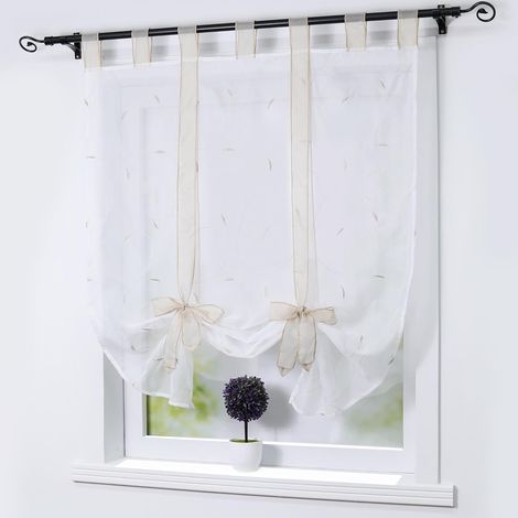 Rideau romain avec cordon LxH60x140cm couleur sable, 1pcs Rideaux - Rainbow (1/2)