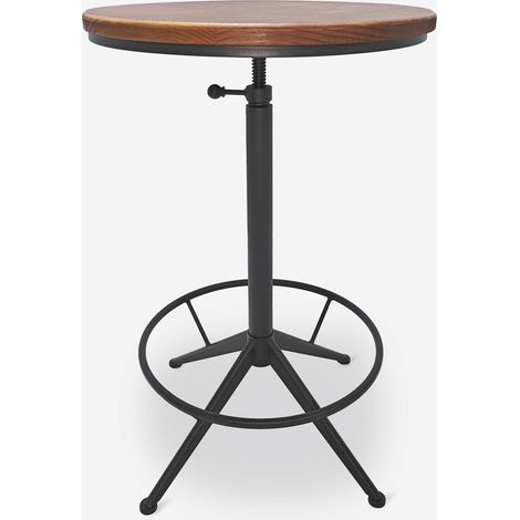 Tavolino alto vintage industriale rotondo regolabile per bar cucina Girus (1/4)