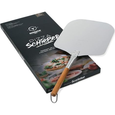 Pelle À Pizza - Aluminium 305 X 355 Mm - Manche En Bois - Pour Four À Pierre Barbecue Et Four Classique - 1 Pièce