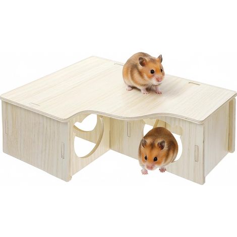 1 Échelle en bois,Tunnel d'exploration,Structure sans clous,Bords lisses,Pour hamster et gerbille (1/5)