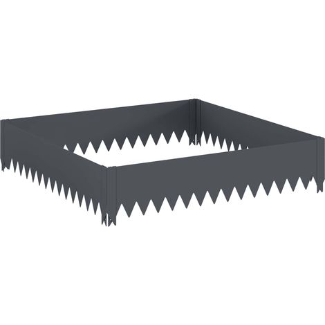 vidaXL Lawn Edging 100 x 100 x 20 cm Steel Anthracite (1/5)