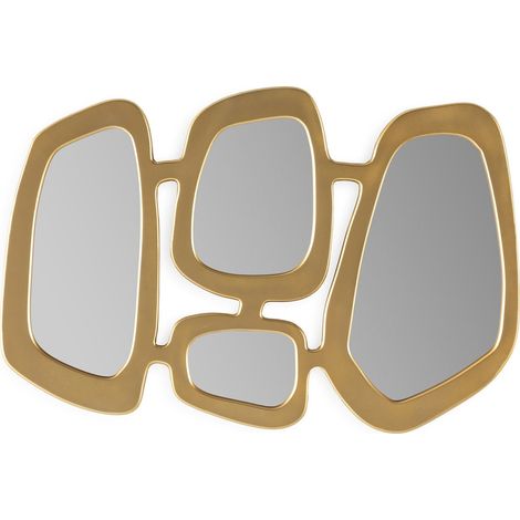 Miroir doré design élégant et moderne - Dorure éclatante finement travaillée (1/3)