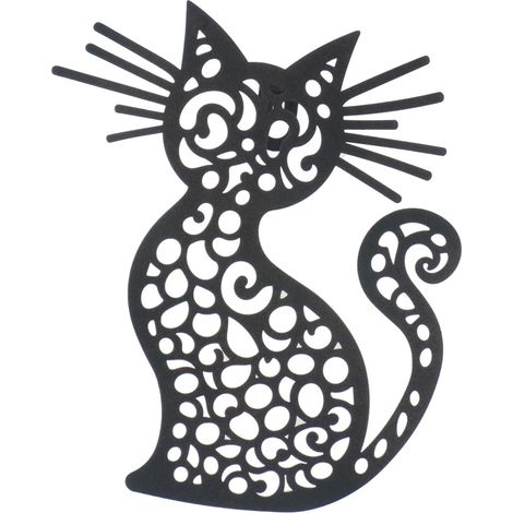 Signes Grimalt Figura De Gato Adorno Pared  Adorno Pared Gato S Apliques Metal Negro 1x15x20cm 34308