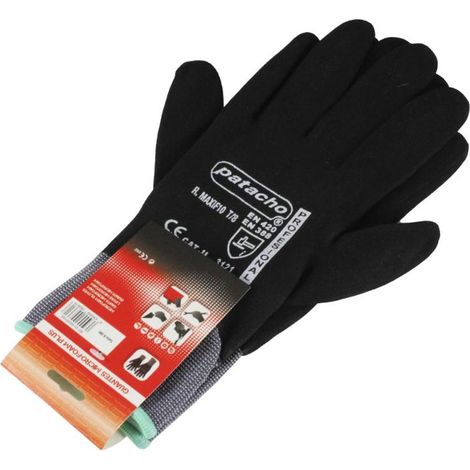 PATACHO guante nylon negro foan maxi f10 t/8 , Guante de tejido elástico microfoam plus Resistente a la abrasión Resistente al corte de cuchilla Resistencia al rasgado&lt (1/2)