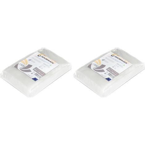 Sacs Sous vide gaufrés 200x250mm (20x25 cm.) 100 unités, à usage alimentaire pour tout type d'appareil de mise sous vide (Lot de 2)