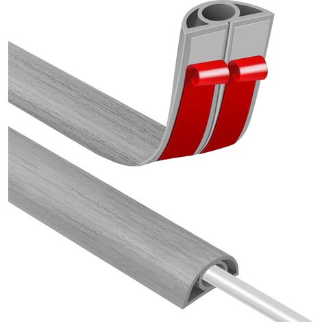 Passe Cable Sol Cache Fil Électrique Sol Auto-Adhésif 3M Petit Canal de câble Flexible pour Le Bureau, Le Concert, etc. Protection des Fil électrique et Prévention des Risques de Trébuchement (1/5)
