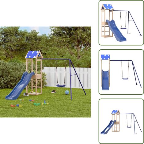 Parque de madera - vidaXL Parque infantil de exterior de madera maciza de pino - Juegos para niños