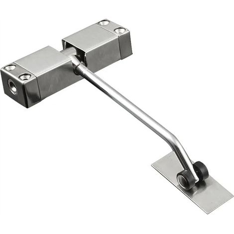 (Argent) Ferme-porte automatique en acier inoxydable, dispositif de fermeture à vitesse réglable, capacité de charge 40 kg. (1/5)