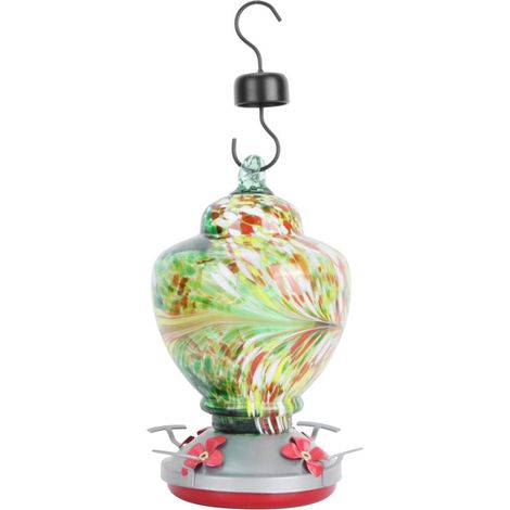 Mangiatoia per uccelli – vetro atossico – resistente, colorata, robusta – da giardino – tipo D