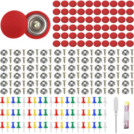 60 pares de tornillos para reparación de techo de coche. Botón para herramienta de reparación de techo interior de coche. Reparación de remaches de botón de techo. Tapicería de coche. (1/4)